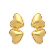 Orecchini in acciaio inossidabile cuore oro