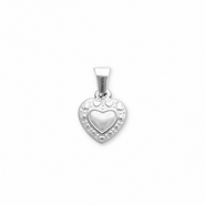 Ciondoli in acciaio inossidabile cuore argento