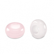 Perline di pietra naturale glas a rondella 14mm rosa