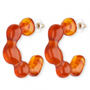 Orecchini resina alla moda arancione scuro