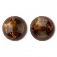 Perline in acrilico 20 mm tonda marrone-marmo