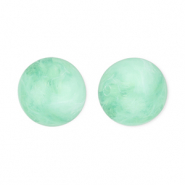 Perline in acrilico 12 mm tonda verde menta-marmo