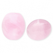 Perline in acrilico ovale rosa-marmo