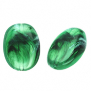 Perline in acrilico ovale verde scuro-marmo