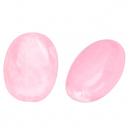 Perline in acrilico ovale rosa-marmo