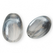 Perline in acrilico ovale grigio-marmo