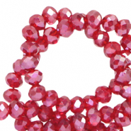 Perline sfaccettate 8x6mm rondella torta all'uvetta rossa-effeto ambra