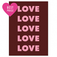 BY31&reg; Espositori bigiotteria in cartoncino "Love" marrone scuro-rosa scuro