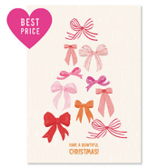 BY31&reg; Espositori bigiotteria in cartoncino "Have a bowtiful Christmas!" beige chiaro-rosa-rosso-arancione caldo