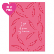 Espositori bigiotteria in cartoncino "I got it from my mama" rosa caldo