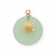 Ciondoli in acciaio inossidabile sole oro-verde cenere