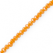 Perline sfaccettate 3x2mm rondella arancione acido--effetto perlato
