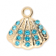 Ciondoli di metallo conchiglia con strass oro-blu