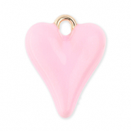 Ciondoli di metallo cuore oro-rosa chiaro