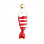 Ciondoli in acciaio inossidabile pesce oro-rosso-bianco