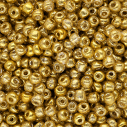 Perline di vetro rocailles 6/0 (4mm) oro giallo metallico luminoso