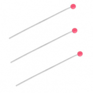 BY31&reg; Componenti in acciaio inossidabile chiodini a testa pallina 35mm argento-rosa magenta