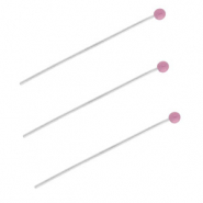 BY31&reg; Componenti in acciaio inossidabile chiodini a testa pallina 35mm argento-viola lavanda