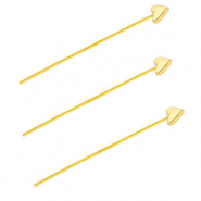 BY31&reg; Componenti in acciaio inossidabile chiodini a testa cuore 35mm oro