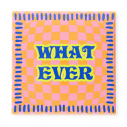 BY31® Piastrella decorativa con scritta "What ever" arancia-rosa-blu-giallo neon