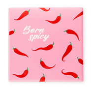 BY31® Piastrella decorativa con scritta "Born spicy" rosa-rosso-verde-bianco