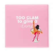 BY31® Piastrella decorativa con scritta "Too glam to give a damn" rosa-bianco-rosso-nero