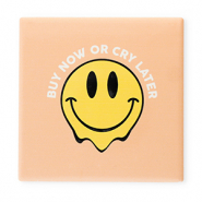 BY31® Piastrella decorativa con scritta "Buy now or cry later" albicocca-giallo-nero-bianco