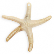 Ciondoli in acrilico stella marina beige-marrone