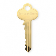 Broches accattivanti in acciaio inossidabile chiave ''Key to my heart'' oro