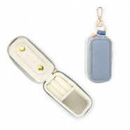 Scatola portagioie da viaggio con portachiavi rettangolo grigio blu