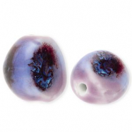 Perline di ceramica irregolare viola-blu-porto rosso