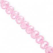 Perline sfaccettate 12x9mm rondella rosa chiaro