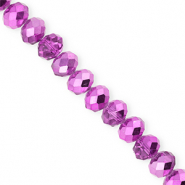 Perline sfaccettate 8x6mm rondella viola orchidea-effetto perlato