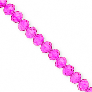 Perline sfaccettate 8x6mm rondella rosa fucsia