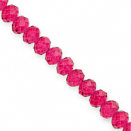 Perline sfaccettate 8x6mm rondella rosa ciliegia