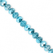 Perline sfaccettate 6x5mm rondella blu ottanio-effetto perlato