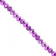 Perline sfaccettate 4x3mm rondella viola-effetto perlato