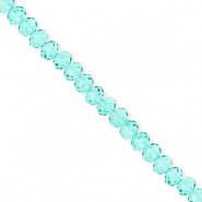 Perline sfaccettate 4x3mm rondella verde turchese