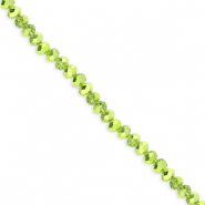 Perline sfaccettate 3x2mm rondella verde-effetto perlato