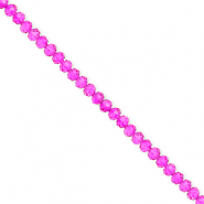 Perline sfaccettate 3x2mm rondella rosa fucsia