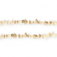 Perline di conchiglia chips bianco naturale-marrone beige