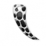 Ciondoli in acciaio inossidabile corno con stampa leopardo argento-nero