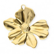 Ciondoli in acciaio inossidabile fiore oro