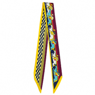 Bandana foulard con cavalli giallo-blu scuro-rosso