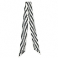 Bandana foulard con linea continua bianco-nero