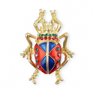 Broches scarabeo con strass oro-rosso-blu-verde