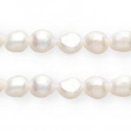 TQ Perle di acqua dolce pepita ovale 10mm bianco naturale