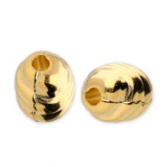 Perline di metallo DQ a forma di uovo oro (privo di nichel)