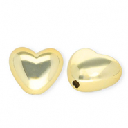 Perline in acrilico cuore oro