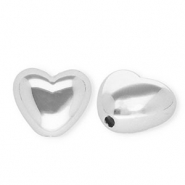 Perline in acrilico cuore argento